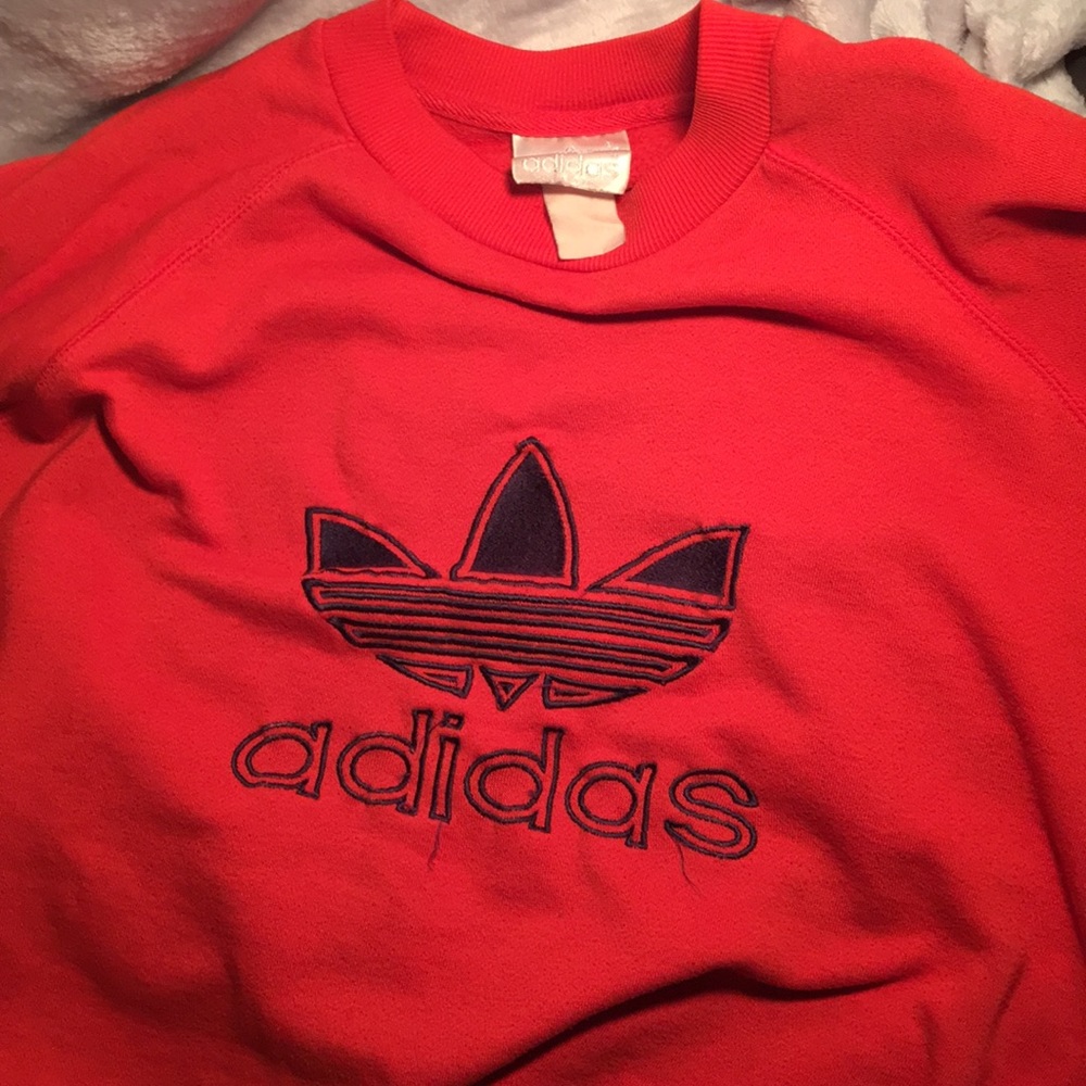 ADIDAS red and navy sweatshirt
